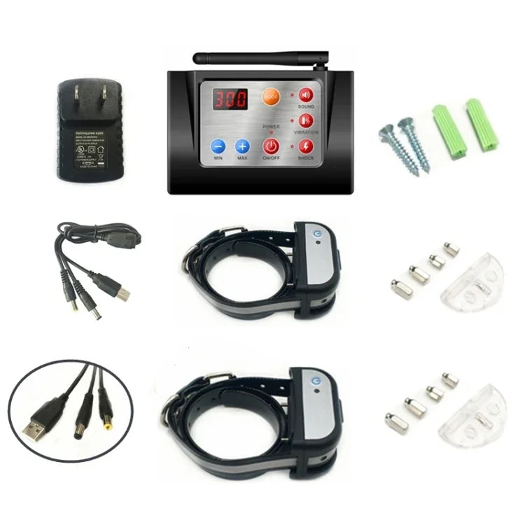Treinador Remoto para Cães com Cerca Inteligente Sem Fios Impermeável 2 em 1 com Coleira, 420G, 580G, 700G