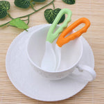 2 Colheres Curvas para Bebé, Colher para Alimentação, Chupeta para Bebé, Utensílios Sólidos, Colher Curva para Crianças, Louça Infantil