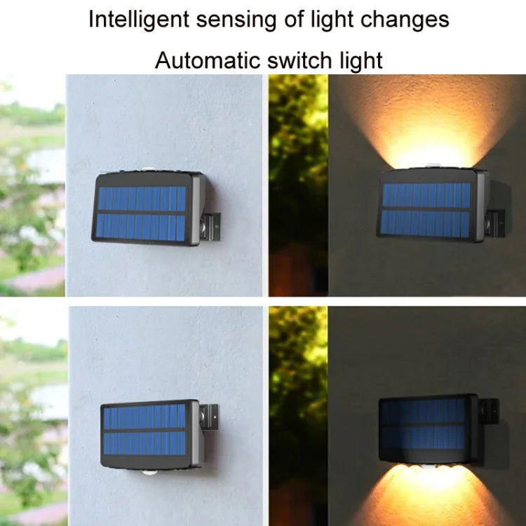 Luz de parede solar impermeável com sensor infravermelho sem fios sem ficha de aterramento, com luz branca, com luz quente, com RGB sem ficha de aterramento