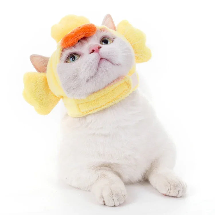 Touca Macia para Cabeça de Gato Vestuário Cruzado para Gato e Cão Chapéu para Animais de Estimação, XS, S, M, L