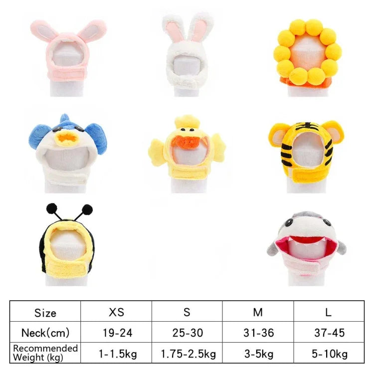 Touca Macia para Cabeça de Gato Vestuário Cruzado para Gato e Cão Chapéu para Animais de Estimação, XS, S, M, L
