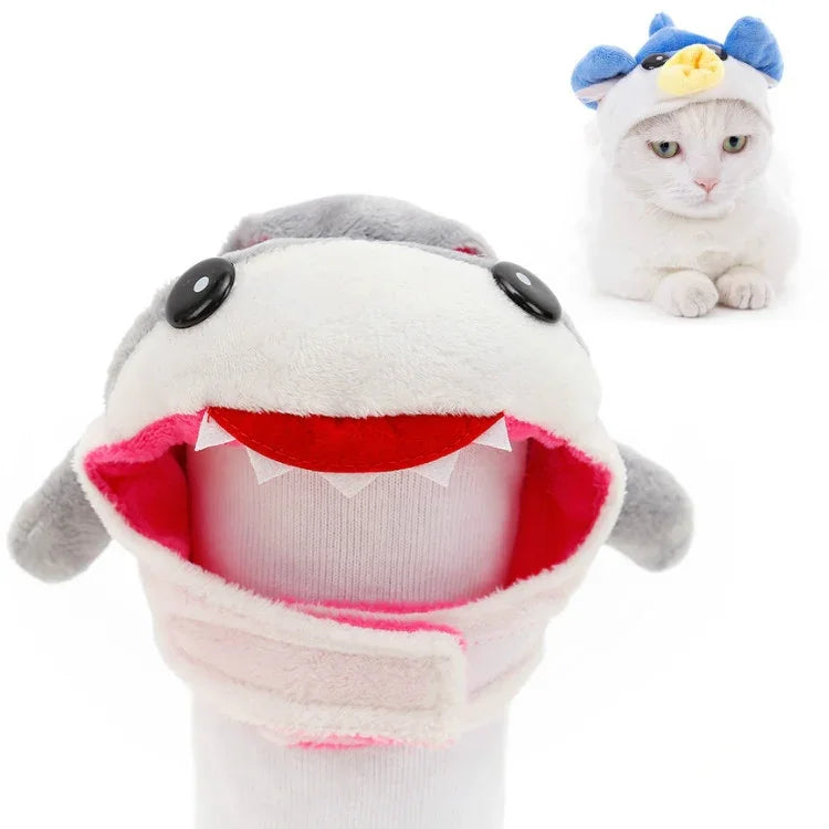 Touca Macia para Cabeça de Gato Vestuário Cruzado para Gato e Cão Chapéu para Animais de Estimação, XS, S, M, L