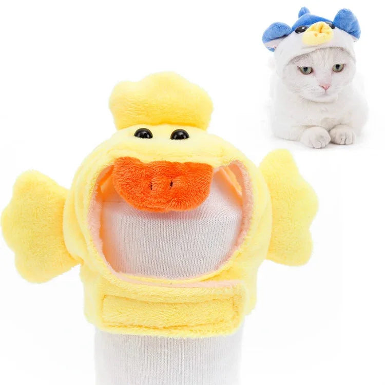 Touca Macia para Cabeça de Gato Vestuário Cruzado para Gato e Cão Chapéu para Animais de Estimação, XS, S, M, L