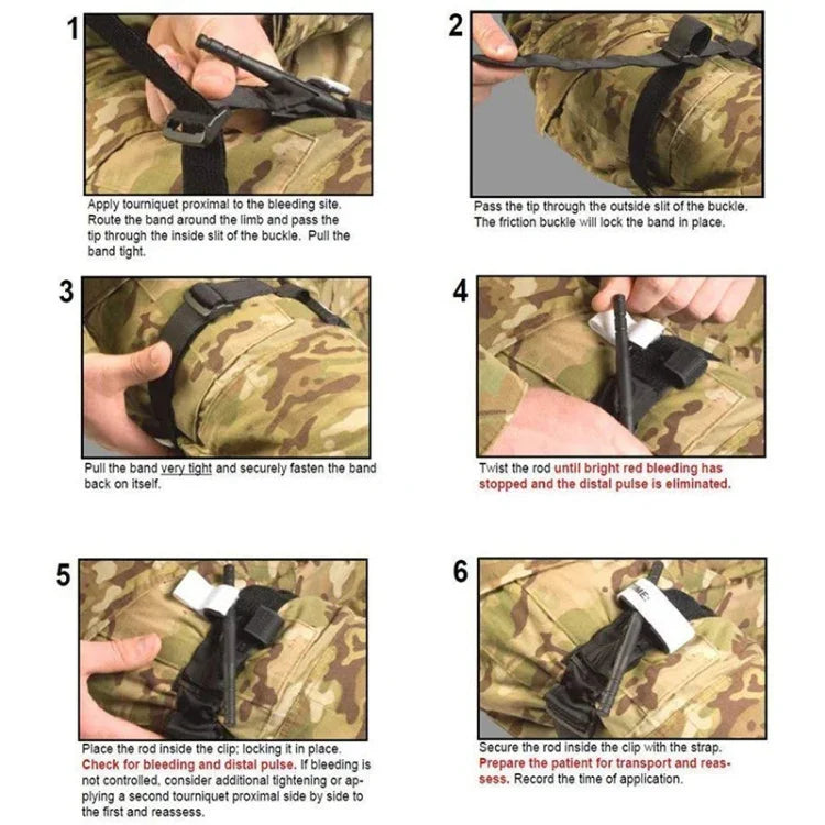 Torniquete de Emergência Giratório Portátil para Exterior de Uma Mão, Torniquete Arterial