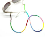 Cordão Colorido com Contas Antiderrapante para Máscara e Óculos, Cordão Colorido com Contas