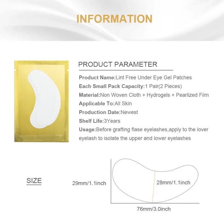 Patches de Papel para Pestanas, Almofadas para Debaixo dos Olhos, Patches de Papel para Extensão de Pestanas, Adesivos para Olhos, Ferramentas de Maquilhagem