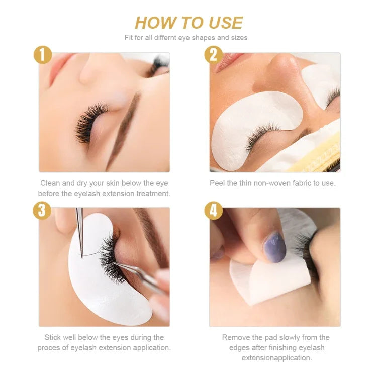 Patches de Papel para Pestanas, Almofadas para Debaixo dos Olhos, Patches de Papel para Extensão de Pestanas, Adesivos para Olhos, Ferramentas de Maquilhagem