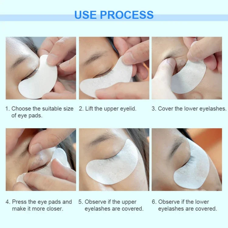 Patches de Papel para Pestanas, Almofadas para Debaixo dos Olhos, Patches de Papel para Extensão de Pestanas, Adesivos para Olhos, Ferramentas de Maquilhagem