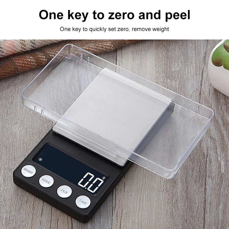 Balança Electrónica de Alta Precisão Mini Portátil para Joias e Medicamentos, 500g/0,1g, 100g/0,01g, 200g/0,01g, 300g/0,01g, 500g/0,01g, 1000g/0,1g