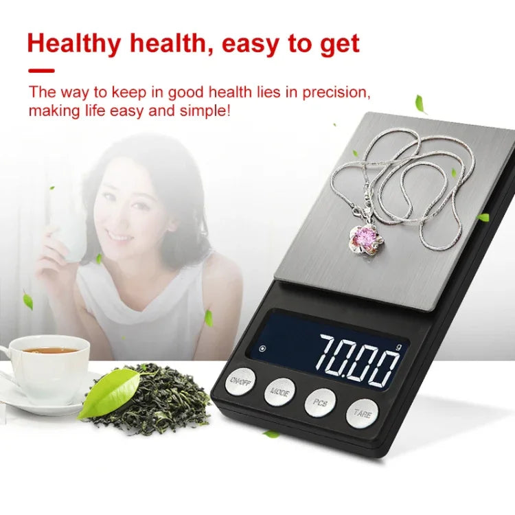 Balança Electrónica de Alta Precisão Mini Portátil para Joias e Medicamentos, 500g/0,1g, 100g/0,01g, 200g/0,01g, 300g/0,01g, 500g/0,01g, 1000g/0,1g