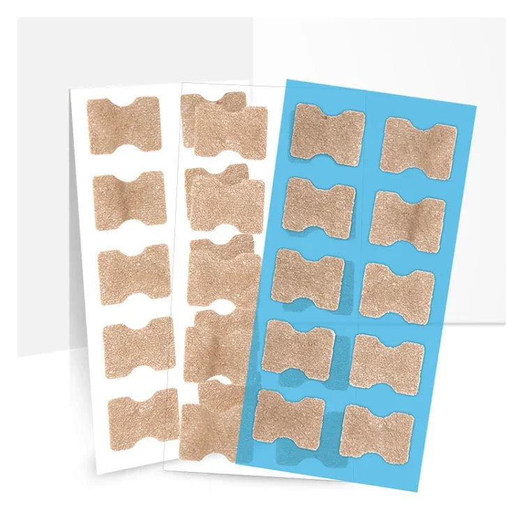 10 UN Corrector ortopédico para unha do pé sem cola, inserção para sulco da unha do pé, fundo transparente, fundo branco, fundo azul