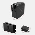 Base de Suporte para Adaptador AC Multifuncional de Projeção e Carregamento para Android/PC/Lite para Switch, Preto+Ficha US, Preto+Ficha UE, Preto+Ficha UK