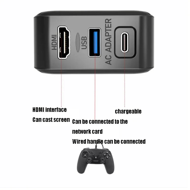 Base de Suporte para Adaptador AC Multifuncional de Projeção e Carregamento para Android/PC/Lite para Switch, Preto+Ficha US, Preto+Ficha UE, Preto+Ficha UK