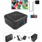 Base de Suporte para Adaptador AC Multifuncional de Projeção e Carregamento para Android/PC/Lite para Switch, Preto+Ficha US, Preto+Ficha UE, Preto+Ficha UK