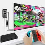 Base de Suporte para Adaptador AC Multifuncional de Projeção e Carregamento para Android/PC/Lite para Switch, Preto+Ficha US, Preto+Ficha UE, Preto+Ficha UK