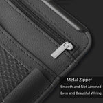 Car Sun Block Glasses Case Document Holder Car Plastic Frame Zipper Type Multi-Function Card Bag Storage Bag, Red, Beige, Pink, Brown, Black