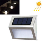 2 Peças de Lâmpada de Parede para Escadas com 3 LEDs em Aço Inoxidável Solar para Jardim Exterior, 3 LED / 2 Peças