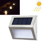 2 Peças de Lâmpada de Parede para Escadas com 3 LEDs em Aço Inoxidável Solar para Jardim Exterior, 3 LED / 2 Peças