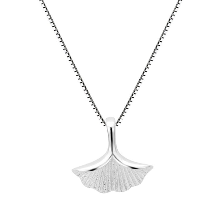Colar Pendente Folha de Ginkgo em Prata Esterlina S925