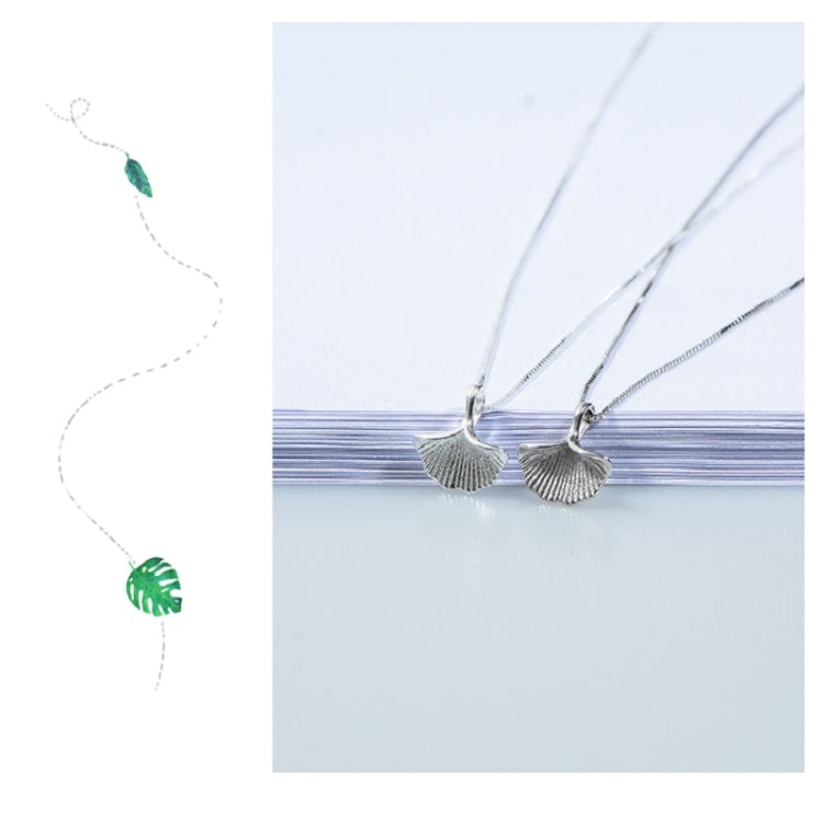 Colar Pendente Folha de Ginkgo em Prata Esterlina S925