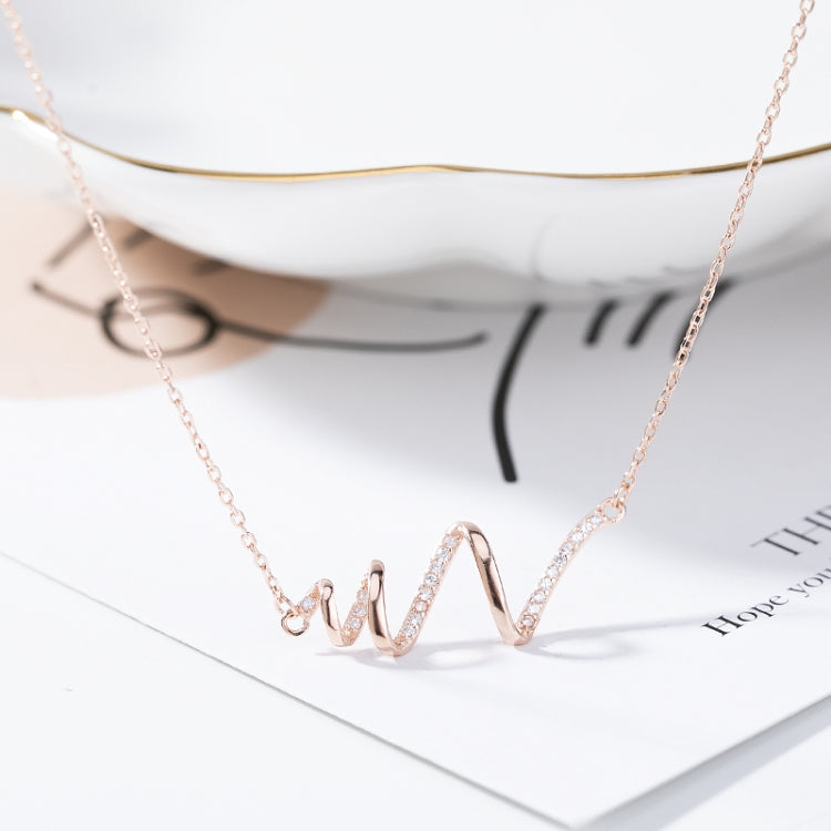 Colar em Prata Esterlina S925 Colar Acessório ECG para Mulher
