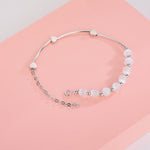 Pulseira de Opala de Cristal Natural em Prata Esterlina S925 Pulseira do Amor, Platina, Ouro, Ouro Rosa