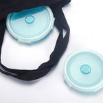 Marmita Dobrável Portátil para Micro-ondas, Marmita Redonda de Silicone, Entrega em Cor Aleatória, Capacidade: 350ml, 350ml, 500ml, 800ml, 1200ml