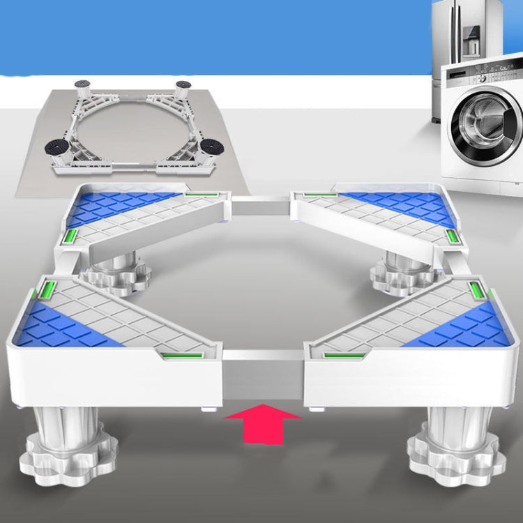 Suporte Ajustável em Aço Inoxidável para Frigorífico, Base para Máquina de Lavar, Suporte com 4 Pernas e 4 Rodas, Várias Configurações