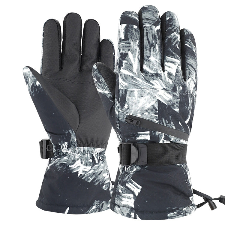 Luvas térmicas de inverno para esqui, impermeáveis, de veludo, espessadas, com ecrã tátil para motociclista, M, L, XL