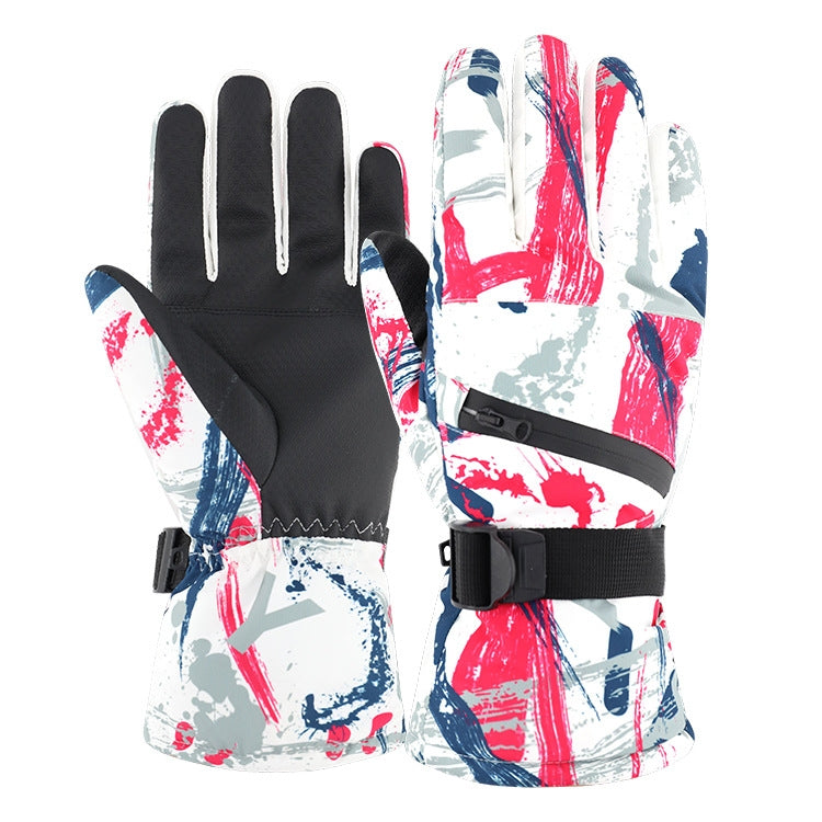 Luvas térmicas de inverno para esqui, impermeáveis, de veludo, espessadas, com ecrã tátil para motociclista, M, L, XL