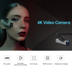 ORDRO EP7 Câmara Desportiva Inteligente 4K de Vídeo ao Vivo com Foco Automático Montada na Cabeça, Sem Comando à Distância, Com Comando à Distância