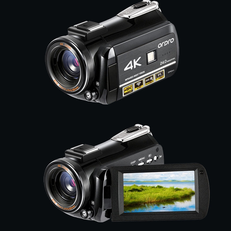 ORDRO AC3 Câmara Digital DV com Ecrã IPS de 3.1 polegadas 4K Full HD 13MP Visão Noturna WiFi, Standard, Standard + Microfone, Standard + Microfone + Suporte de Mão, Standard + Microfone + Luz de Preenchimento