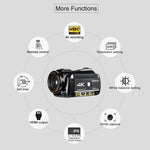 ORDRO AC3 Câmara Digital DV com Ecrã IPS de 3.1 polegadas 4K Full HD 13MP Visão Noturna WiFi, Standard, Standard + Microfone, Standard + Microfone + Suporte de Mão, Standard + Microfone + Luz de Preenchimento