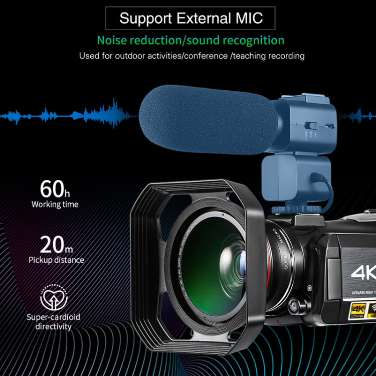 ORDRO AC3 Câmara Digital DV com Ecrã IPS de 3.1 polegadas 4K Full HD 13MP Visão Noturna WiFi, Standard, Standard + Microfone, Standard + Microfone + Suporte de Mão, Standard + Microfone + Luz de Preenchimento