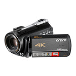 ORDRO AC5 Câmara de Vídeo Digital DV com Zoom Óptico 12X, Visão Noturna 4K HD WiFi, Standard, Standard + Microfone, Standard + Microfone + Suporte de Mão, Standard + Microfone + Luz de Preenchimento