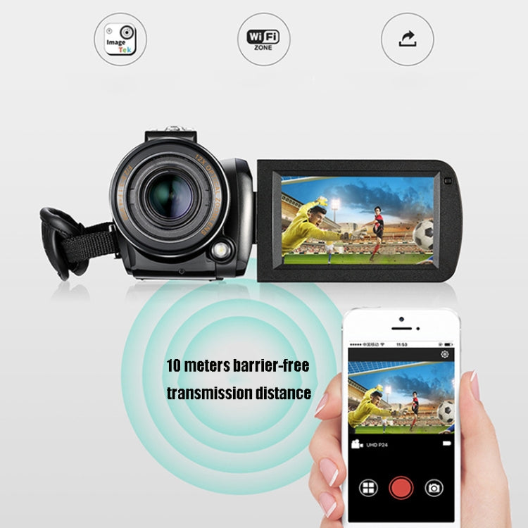 ORDRO AC5 Câmara de Vídeo Digital DV com Zoom Óptico 12X, Visão Noturna 4K HD WiFi, Standard, Standard + Microfone, Standard + Microfone + Suporte de Mão, Standard + Microfone + Luz de Preenchimento