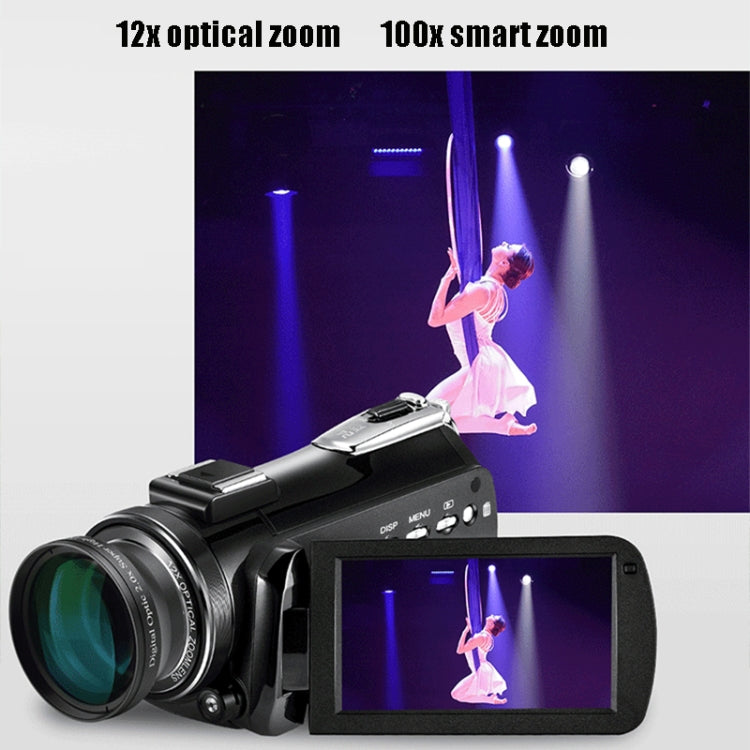 ORDRO AC5 Câmara de Vídeo Digital DV com Zoom Óptico 12X, Visão Noturna 4K HD WiFi, Standard, Standard + Microfone, Standard + Microfone + Suporte de Mão, Standard + Microfone + Luz de Preenchimento