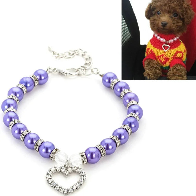 Acessórios para Animais de Estimação Colar de Pérolas Coleiras para Gatos e Cães, S, M, L