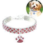 Colar de Joalharia Elástico com Diamantes para Gatos e Cães, S, M, L