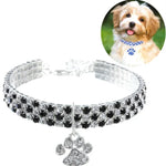 Colar de Joalharia Elástico com Diamantes para Gatos e Cães, S, M, L