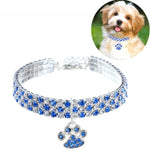 Colar de Joalharia Elástico com Diamantes para Gatos e Cães, S, M, L