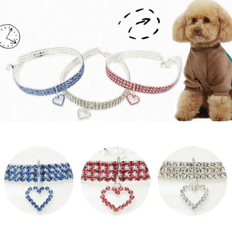 Acessórios Elásticos de Amor para Gatos e Cães, Coleiras para Animais de Estimação, S, M, L
