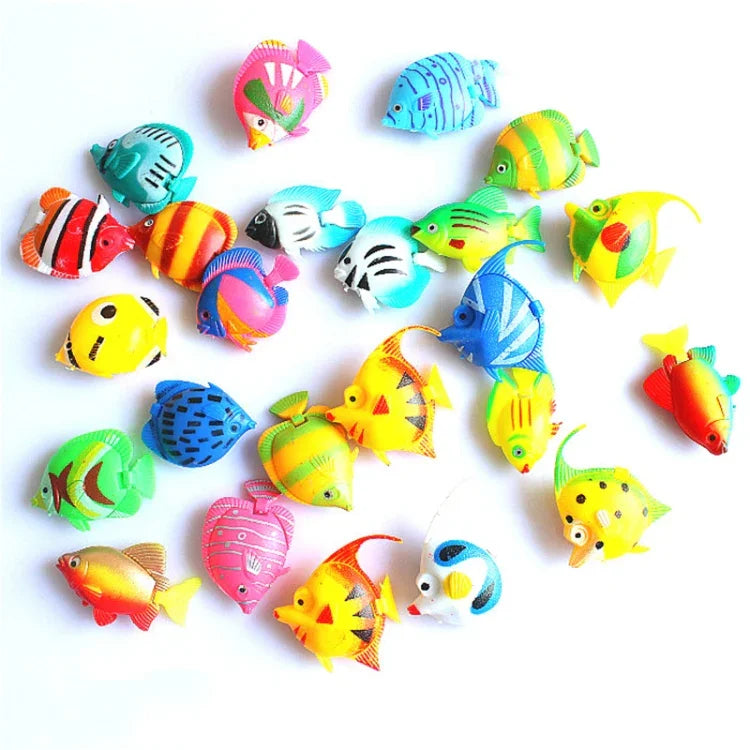 10 Peças Peixe Simulado para Tanque Peixe Falso de Plástico Peixe Tropical Brinquedo para Piscina Infantil, Entrega de Cor Aleatória, Peixe Simulado para Tanque Peixe Falso