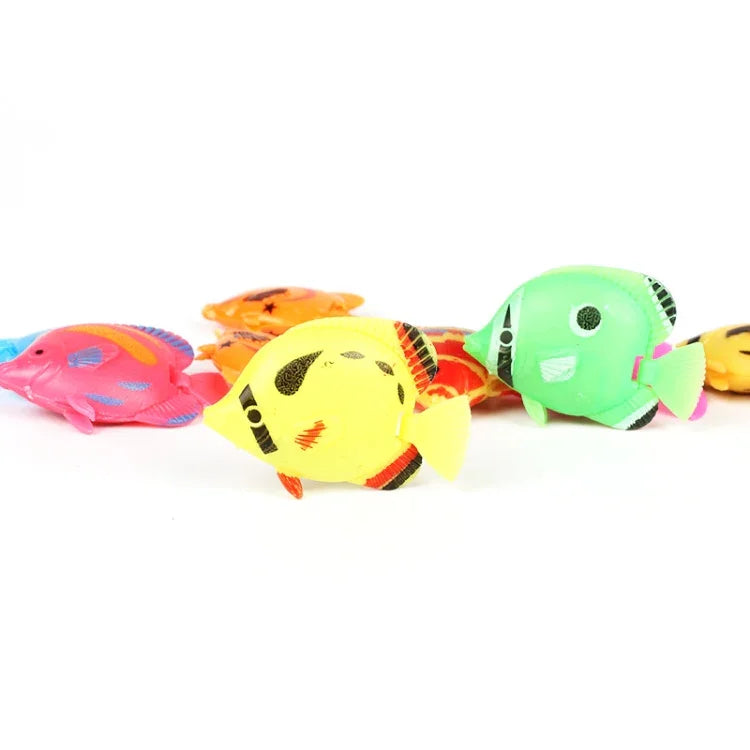 10 Peças Peixe Simulado para Tanque Peixe Falso de Plástico Peixe Tropical Brinquedo para Piscina Infantil, Entrega de Cor Aleatória, Peixe Simulado para Tanque Peixe Falso