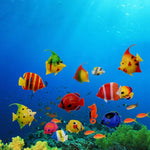 10 Peças Peixe Simulado para Tanque Peixe Falso de Plástico Peixe Tropical Brinquedo para Piscina Infantil, Entrega de Cor Aleatória, Peixe Simulado para Tanque Peixe Falso
