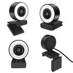 X98 Câmara HD com Luz de Preenchimento USB Sem Driver com Microfone, 720P, 1080P, 2K com Foco Automático