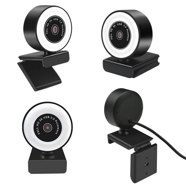 X98 Câmara HD com Luz de Preenchimento USB Sem Driver com Microfone, 720P, 1080P, 2K com Foco Automático