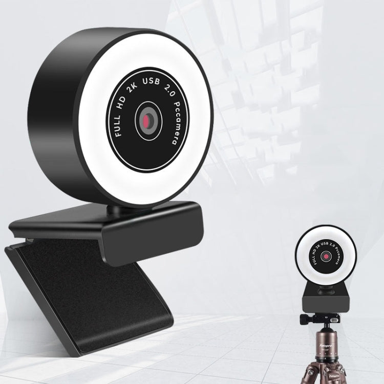 X98 Câmara HD com Luz de Preenchimento USB Sem Driver com Microfone, 720P, 1080P, 2K com Foco Automático