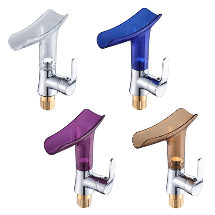 Torneira de Água Quente e Fria para Casa de Banho, Torneira Cascata em Forma de Copo de Vinho, Transparente, Azul, Roxo, Castanho e Amarelo