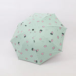 Guarda-chuva pequeno e fresco para sol feminino, guarda-chuva para estudantes em vinil, triplo, simples, uso duplo para sol, verde abacate, branco abacate, rosa abacate, branco morango, rosa morango, branco pêssego, rosa pêssego